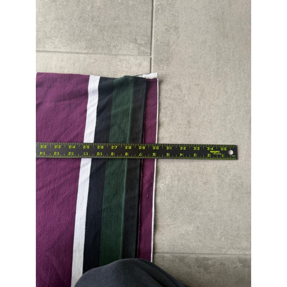 Lacoste Mens Striped Long Sleeve Rugby Shirt Purple Green Black White Size L - Picture 7 of 8